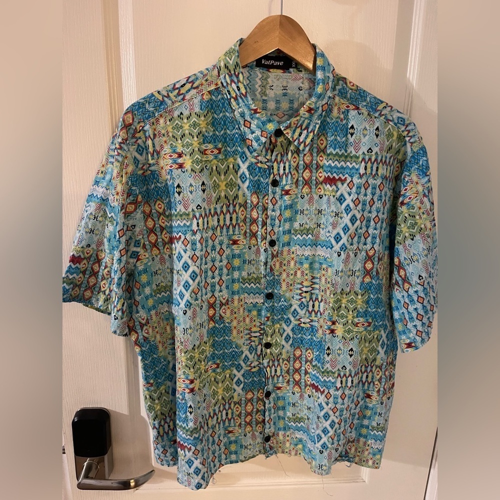 Vatpave Colorful Patterned Men's Casual‎ Shirt